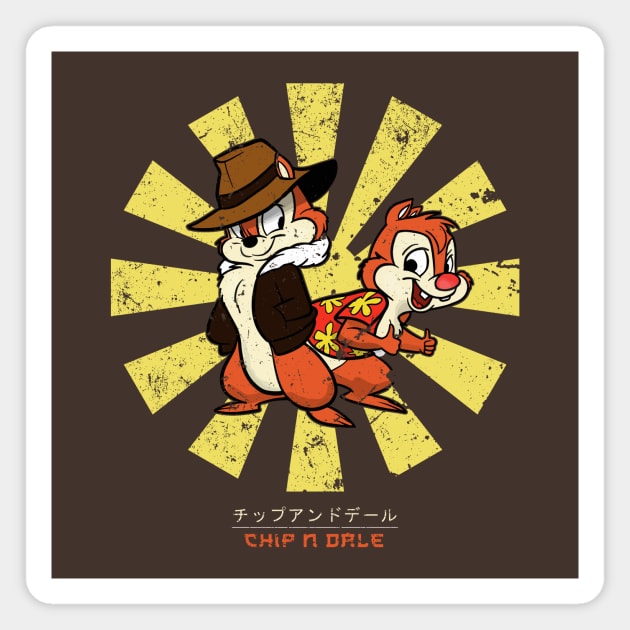 Chip N Dale Retro Japanese Magnet by Nova5